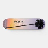 Skateboard Coucher de soleil violet orange California Palm Tr (Horz)
