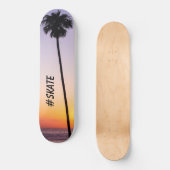 Skateboard Coucher de soleil violet orange California Palm Tr (Recto)