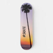 Skateboard Coucher de soleil violet orange California Palm Tr (Recto)