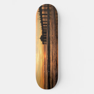 Skateboard Coucher du soleil de plage de pilier