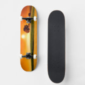 Skateboard Coucher du soleil rouge sang (Recto)