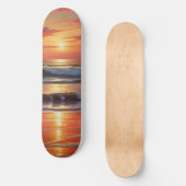 Skateboard Coucher Rouge Océan Peinture de paysage marin (Recto)