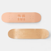 Skateboard Couleur de pêche de 2024 avec nom Monogramme perso (Horz)