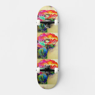 Skateboard Couleur d'eau Abstraite colorée et rétro