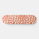 Skateboard Couleur orange et Empreinte de léopard blanc (Horz)
