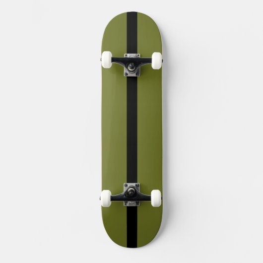 Skateboard Couleur solide vert olive (Recto)