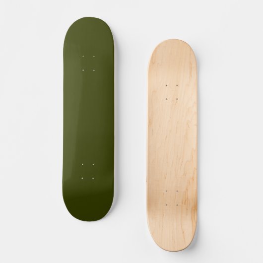 Skateboard Couleur solide vert olive foncé (Recto)