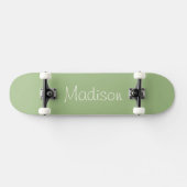 Skateboard Couleur solide verte avec nom (Horz)