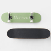 Skateboard Couleur solide verte avec nom (Horz)