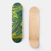 Skateboard couleur turquesa oscuro con amarillo (Recto)