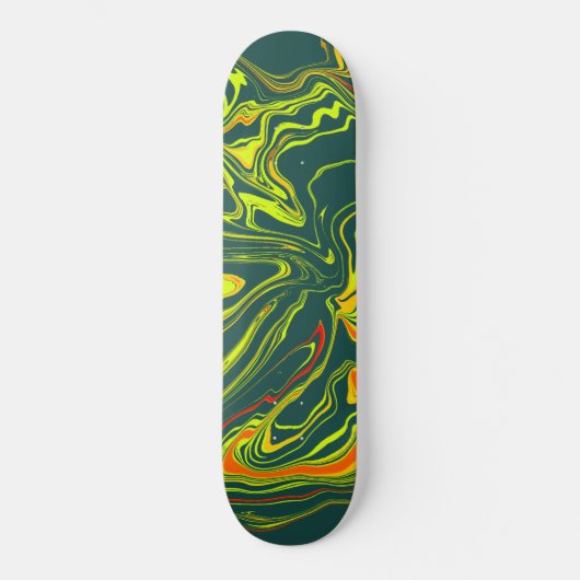 Skateboard couleur turquesa oscuro con amarillo (Recto)