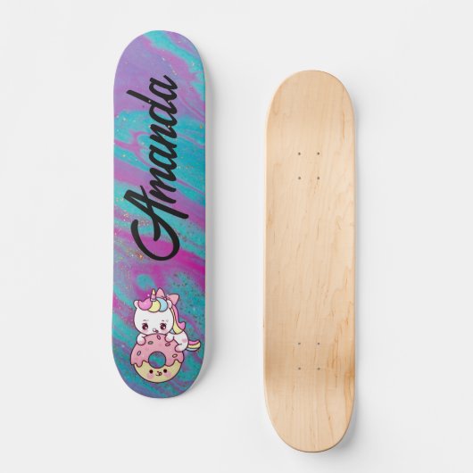 Skateboard Couleur Unicorne abstraite (Recto)