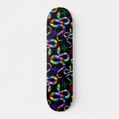Skateboard Couleurs arc-en-ciel psychédéliques serpent (Devant)