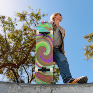 Skateboard Couleurs d'automne cool Retro Peinture à spirale d