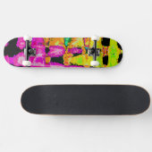 Skateboard Couleurs de style surf : violet et vert olive (Horz)
