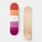 Skateboard Couleurs Drapeau Lesbienne Personnalisées Frappes (Recto)