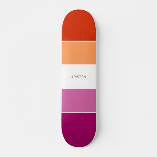 Skateboard Couleurs Drapeau Lesbienne Personnalisées Frappes (Devant)