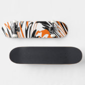 Skateboard Couleurs du Bengale Orange et lignes noires (Horz)