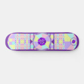 Skateboard Couleurs pastel & coeurs violets battre (Horz)