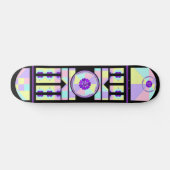 Skateboard Couleurs pastel & coeurs violets battre (Horz)