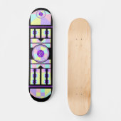 Skateboard Couleurs pastel & coeurs violets battre (Recto)