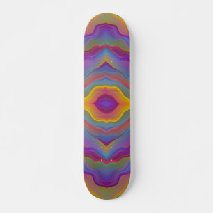 SKATEBOARD COULEURS VAGUES ABSTRAITES