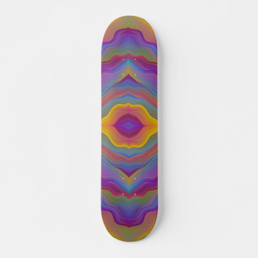 SKATEBOARD COULEURS VAGUES ABSTRAITES (Devant)