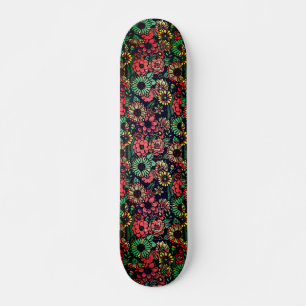 Skateboard Couleurs Vives Rétro Floral Féminin Tendance