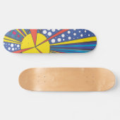 Skateboard Coup de soleil de pop art, rayons cosmiques abstra (Horz)