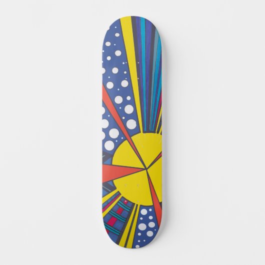 Skateboard Coup de soleil de pop art, rayons cosmiques abstra (Recto)