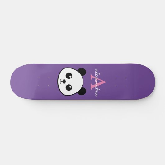 Skateboard Coupe Panda Bear Custom Monogram Skate (Horz)