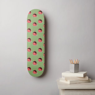 Skateboard Coupes de crème glacée rose sur vert