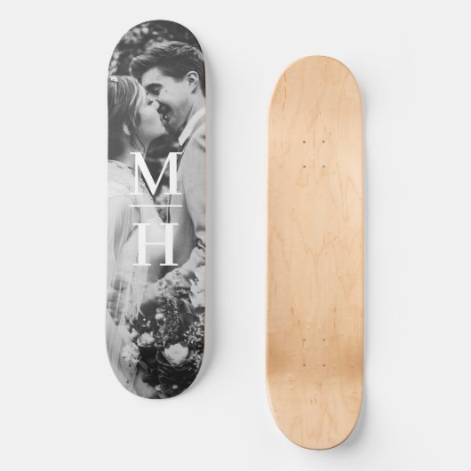Skateboard Couples Initiales Monogramme photo rétro (Recto)