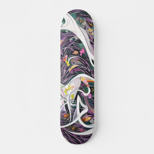 Skateboard Courbes de peinture colorées Art Abstrait (Devant)