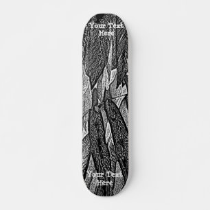 Skateboard courbes en noir et blanc design abstrait moderne
