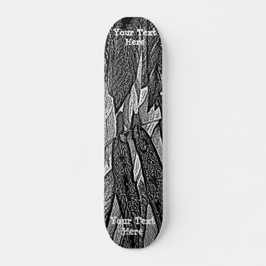 Skateboard courbes en noir et blanc design abstrait moderne (Devant)