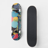 Skateboard Courbes et points avec feuilles (Recto)
