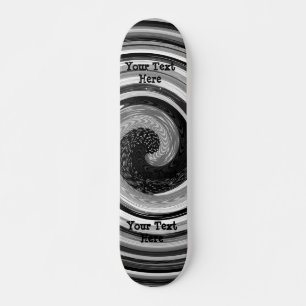 Skateboard courbes noir et blanc design abstrait moderne