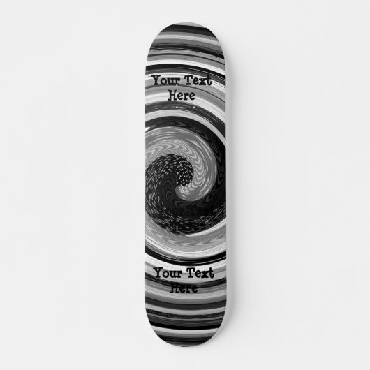 Skateboard courbes noir et blanc design abstrait moderne (Devant)