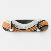 Skateboard Courbes orange et gris avec textures (Horz)