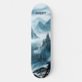 Skateboard Coutume Blue Rolltains Paysage Nature (Recto)