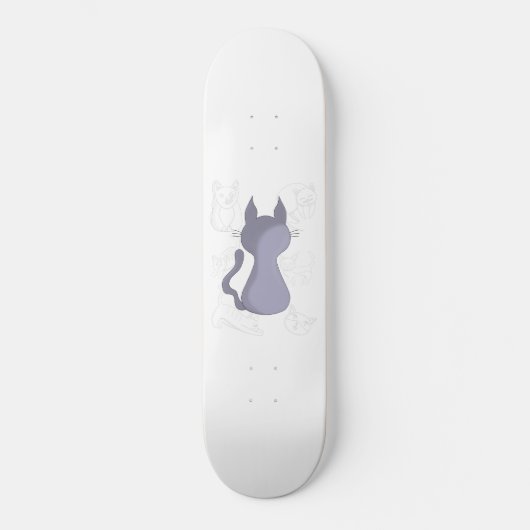 Skateboard Couvercle arrière de couette de chat timide (Recto)