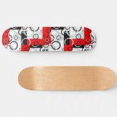 Skateboard Couverture Sherpa Cercles Rouge Noir (Horz)