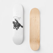 Skateboard Cowboy à cheval bourré courant avec lasso (Recto)