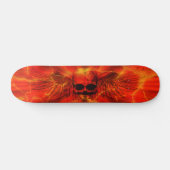 Skateboard Crâne à ailes par éclat rouge de lave (Horz)