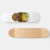 Skateboard Crâne à flamme - Or (Horz)