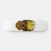 Skateboard Crâne à flamme - Or (Horz)