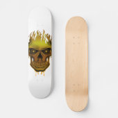 Skateboard Crâne à flamme - Or (Recto)