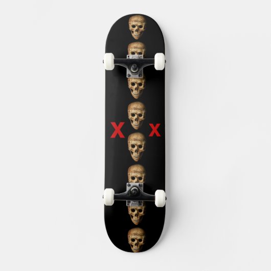 Skateboard Crâne à grains brillants (Recto)