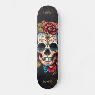 Skateboard Crâne à sucre fleuri Sweet 16 Anniversaire